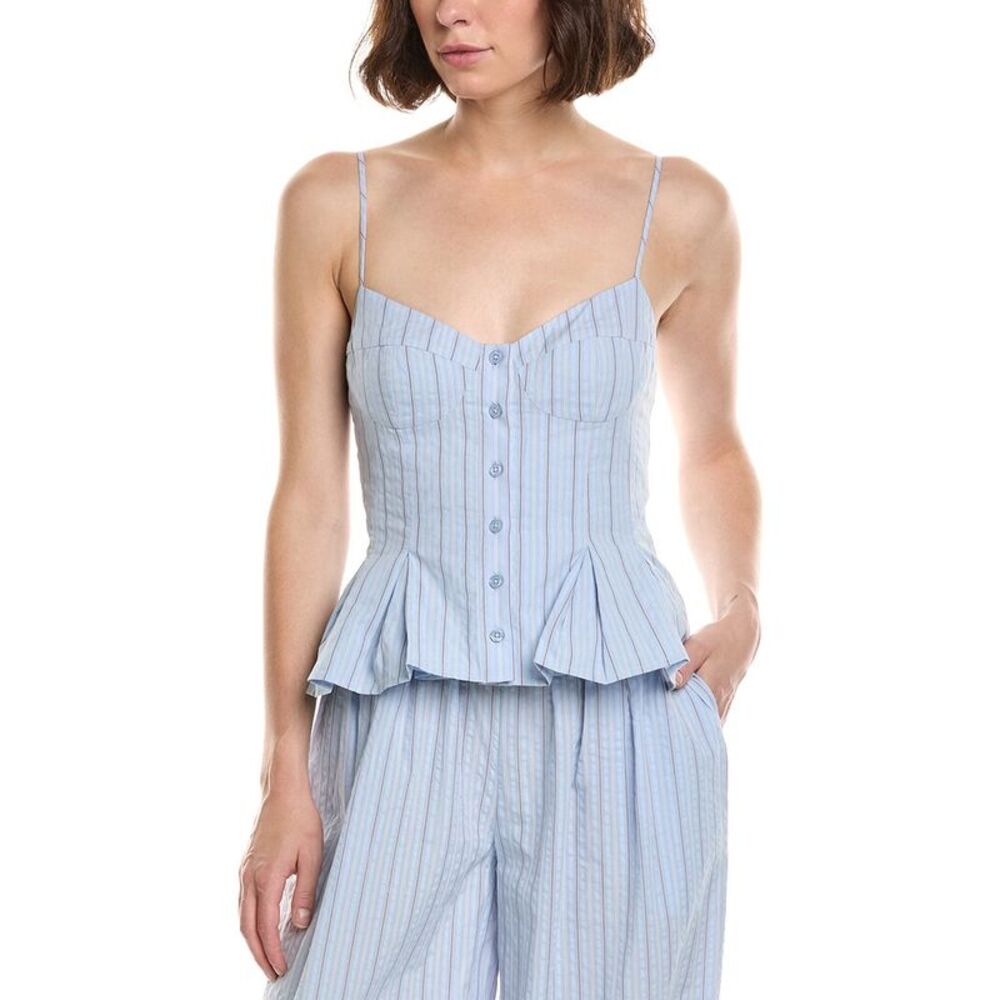 Nicholas Womens  Staci Spaghetti Strap Peplum Top